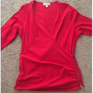 Red long sleeve Michael Kors shirt